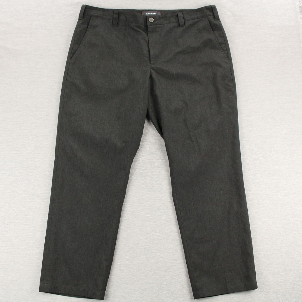 Bluffworks Original Relaxed Fit Pants Mens Size 38x30 Charcoal Polyester
